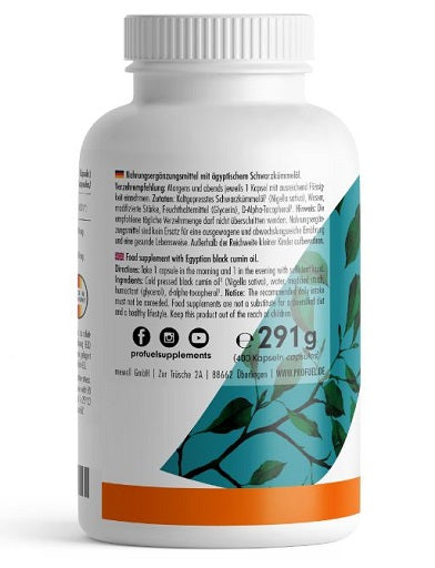 ProFuel Schwarzkümmelöl 400 Kapseln - Fitness Shop - PowerPumperz