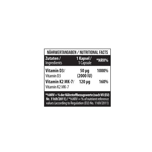 MST - Vitamin D3 K2 MK-7 120 Kapseln - Fitness Shop - PowerPumperz