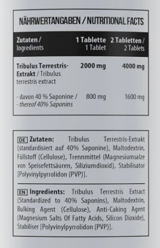 MST - Healthy Tribulus 2000 mg - 60 Tabletten - Fitness Shop - PowerPumperz