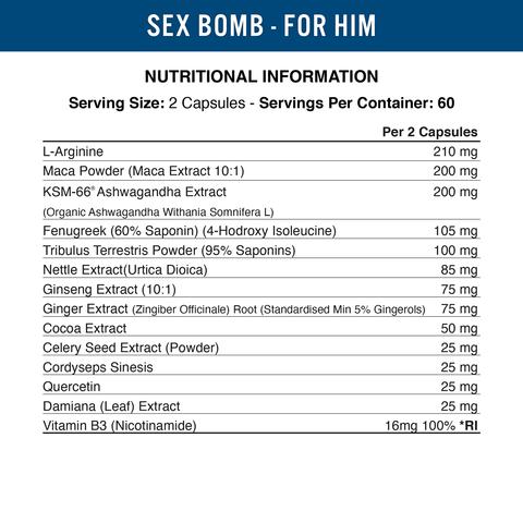 Applied Nutrition Sex Bomb for Him (für den Mann) - 120 caps - Fitness Shop - PowerPumperz