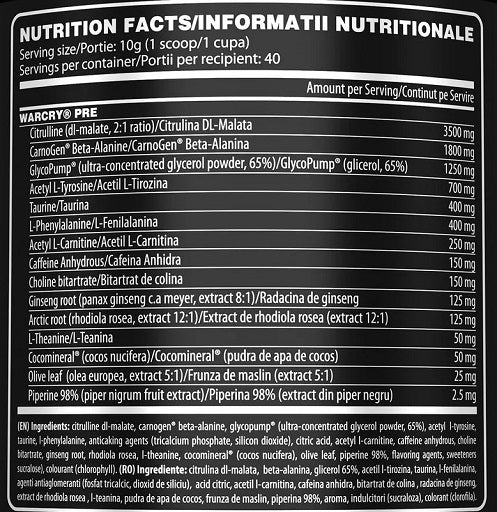 Genius Nutrition Warcry Pre 400g - Fitness Shop - PowerPumperz