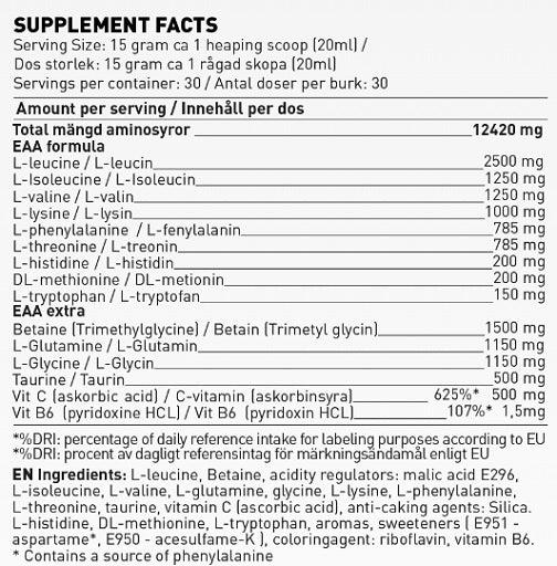 Swedish Supplements EAA Engine 450g - Fitness Shop - PowerPumperz