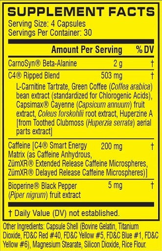 Cellucor C4 Ripped 30Serv. 120 Kapseln - Fitness Shop - PowerPumperz
