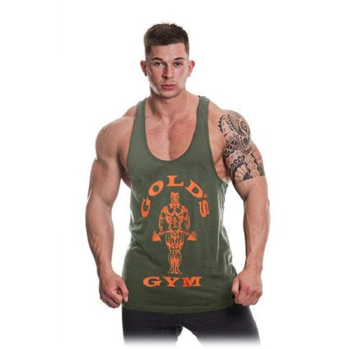 Golds Gym GGVST003 Stringer Joe Premium - army/orange - Fitness Shop - PowerPumperz
