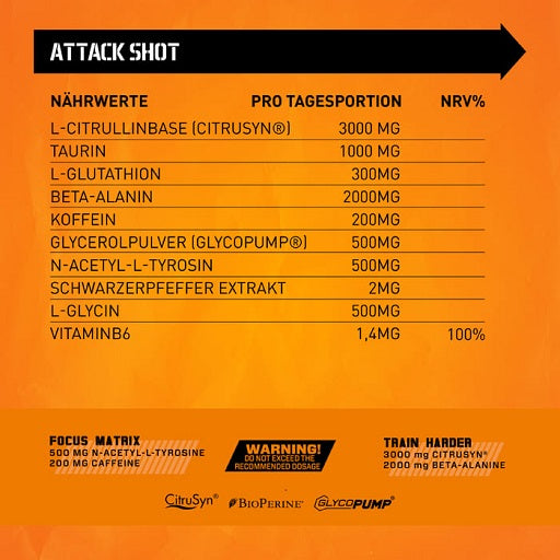 Body Attack Attack Shot 20 x 60ml - Fitness Shop - PowerPumperz