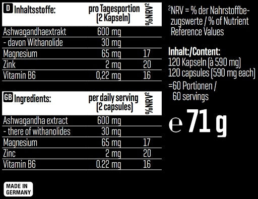 Body Attack Ashwagandha 120 Kapseln - Fitness Shop - PowerPumperz