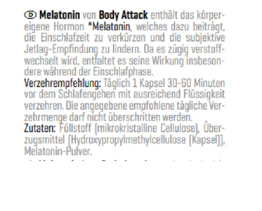 Body Attack Melatonin 60 Caps - Fitness Shop - PowerPumperz