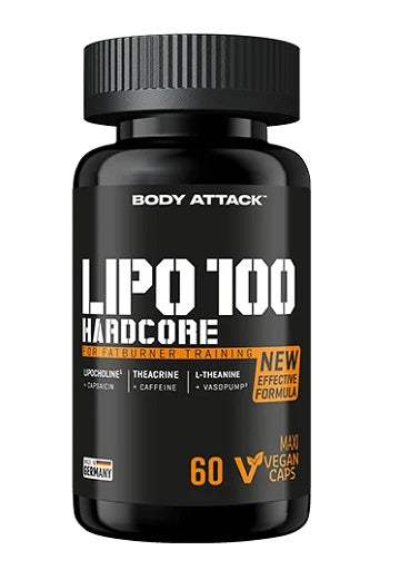 Body Attack LIPO 100-HARDCORE - 60 Caps - Fitness Shop - PowerPumperz