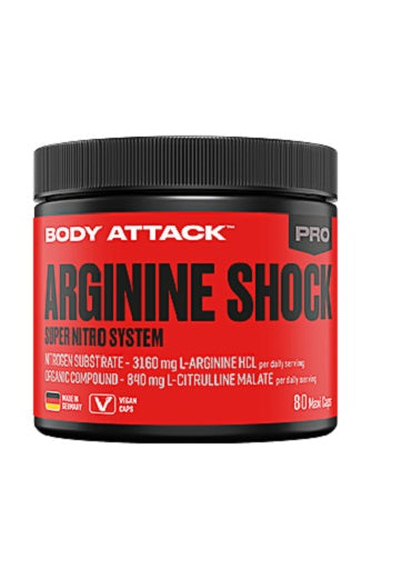 Body Attack Arginine Shock 80 Caps - Fitness Shop - PowerPumperz