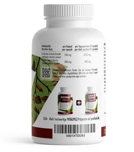 ProFuel CORDYCEPS Vitalpilz 180 Kapseln - Fitness Shop - PowerPumperz