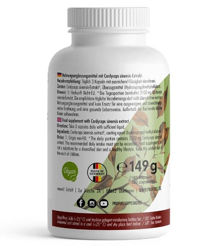 ProFuel CORDYCEPS Vitalpilz 180 Kapseln - Fitness Shop - PowerPumperz