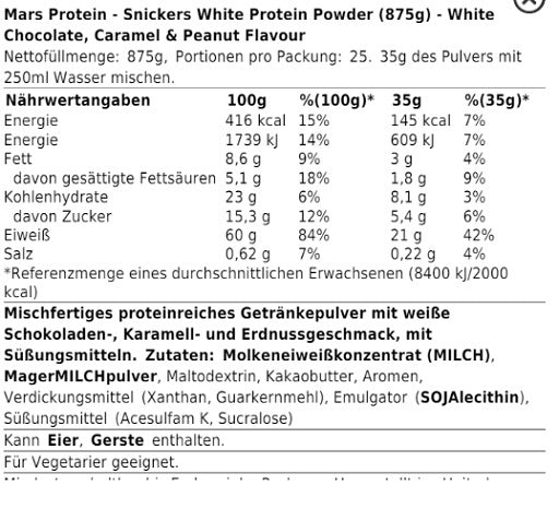 Snickers HI Protein 455g White Choc, Caramel&Peanut - Fitness Shop - PowerPumperz