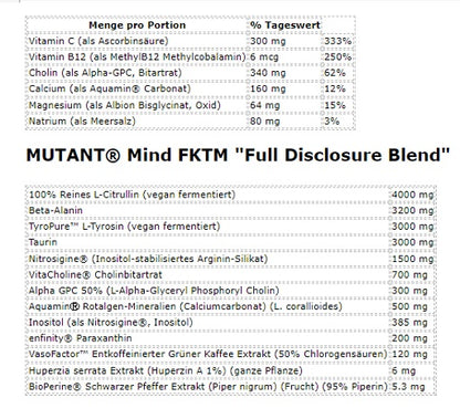 Mutant Mind FK Epic Nootropic Pre-Workout 460g - Fitness Shop - PowerPumperz
