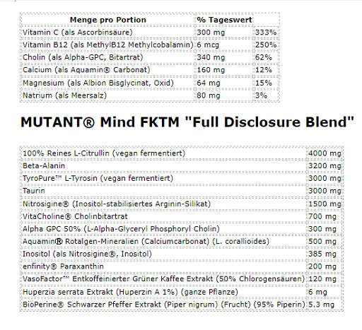 Mutant Mind FK Epic Nootropic Pre-Workout 460g - Fitness Shop - PowerPumperz