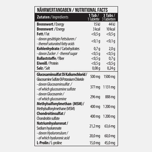MST - Glucosamine Chondroitine MSM  HYALURON - 90 Tabletten - Fitness Shop - PowerPumperz