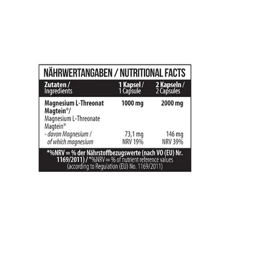 MST - Magnesium L-Threonate 1000mg - 60 Kapseln - Fitness Shop - PowerPumperz