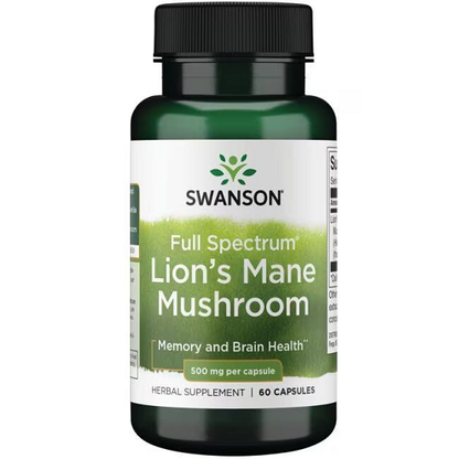 Swanson Full Spectrum Lion´s Mane Mushroom 500mg - 60 Kapseln - Fitness Shop - PowerPumperz