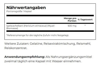 Swanson Full Spectrum Lion´s Mane Mushroom 500mg - 60 Kapseln - Fitness Shop - PowerPumperz