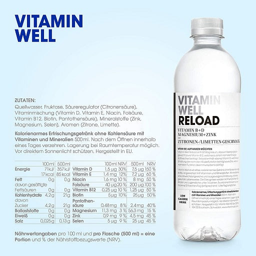 Vitamin Well Drink 12x500ml - Fitness Shop - PowerPumperz