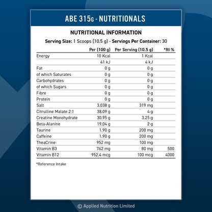Applied Nutrition A.B.E Ultimate Pre 315g - Fitness Shop - PowerPumperz