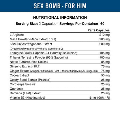 Applied Nutrition Sex Bomb for Him (für den Mann) - 120 caps - Fitness Shop - PowerPumperz