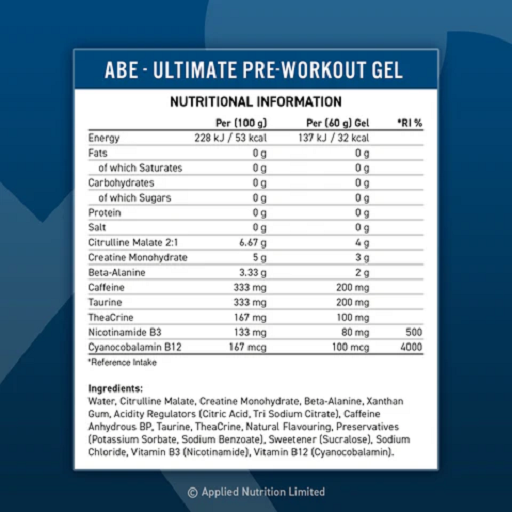 Applied Nutrition ABE Pre-Workout Gel 20x60ml - Fitness Shop - PowerPumperz