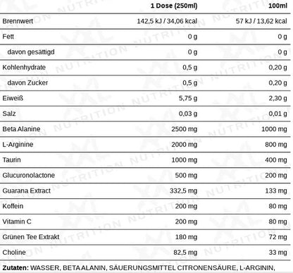 XXL Nutrition Venom Pre Workout Drink 6x250ml Sour Berry - Fitness Shop - PowerPumperz