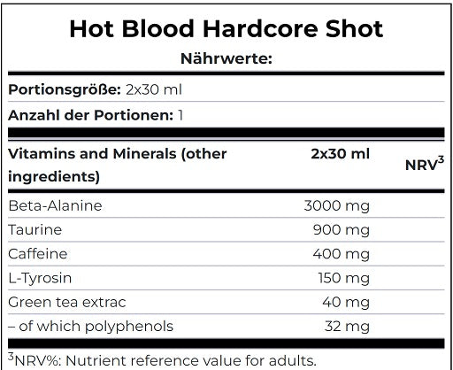 Scitec Hot Blood Hardcore 20 x 60ml - Fitness Shop - PowerPumperz