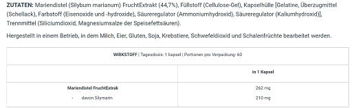 BioTech Milk Thistle 60 Kapseln - Fitness Shop - PowerPumperz