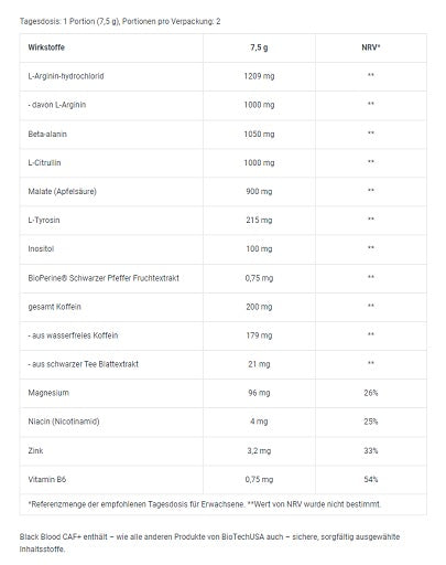 BioTech Black Blood CAF 300g (40 Serv.) - Fitness Shop - PowerPumperz