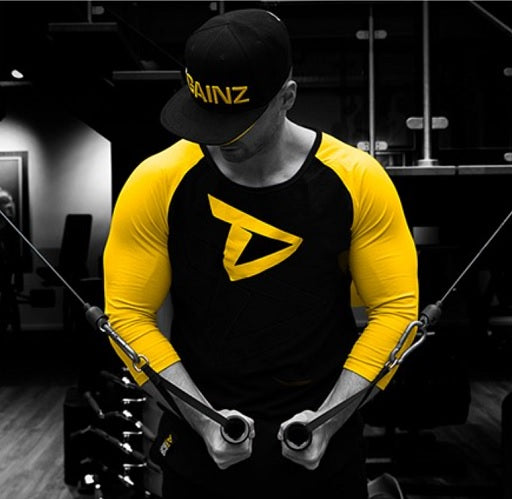 Dedicated 3/4 Sleeve Raglan Short Logo - Fitness Shop - PowerPumperz