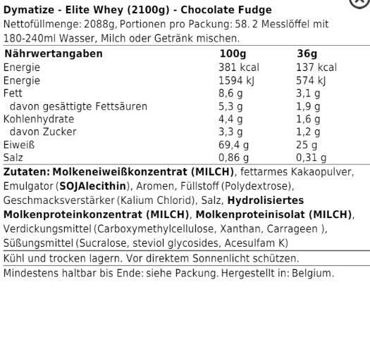 Dymatize Elite Whey 2170g - Fitness Shop - PowerPumperz