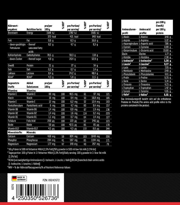 Body Attack Power Weight Gainer 1,5kg - Fitness Shop - PowerPumperz