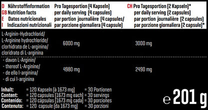 Body Attack L-Arginin 1500 120 Kapseln - Fitness Shop - PowerPumperz