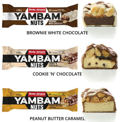 Body Attack YAMBAM NUTS Protein Riegel (15x55g) - Fitness Shop - PowerPumperz