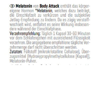 Body Attack Melatonin 60 Caps - Fitness Shop - PowerPumperz