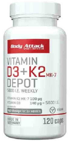 Body Attack Vitamin D3 120 caps - Fitness Shop - PowerPumperz