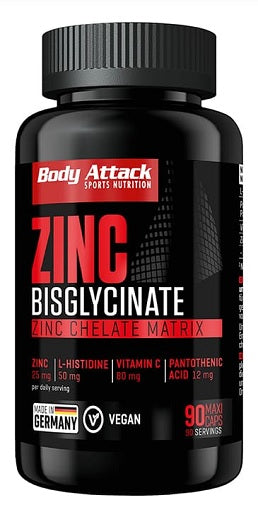 Body Attack Zink Bisglycinate 90 Kapseln - Fitness Shop - PowerPumperz