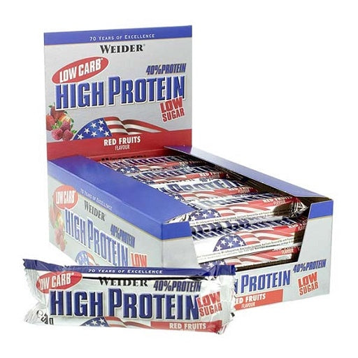 Weider Low Carb High Protein 40% Riegel 24x50g - Fitness Shop - PowerPumperz